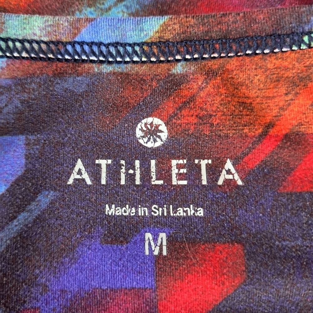 Athleta Chi Tank Top Womens Size Medium Multi Stripe Racerback Colorburst - Picture 5 of 8